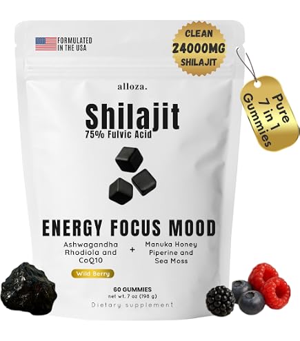 Amazon.com: ALLOZA Complex Shilajit Gummies 75% Fulvic Acid